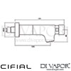 Cifial Timed Wall-Mounted Timed Washbasin Tap 1F Dimensions