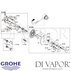 Grohe 19658000 | 19658 000 Taron Shower Spare Parts
