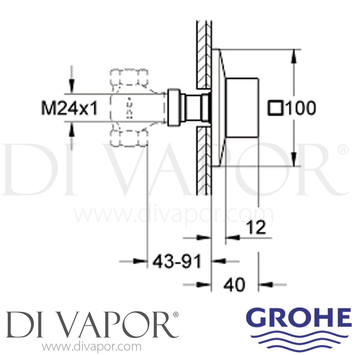 Grohe 19796000 Allure Brilliant Concealed Valve Exposed Part Shower