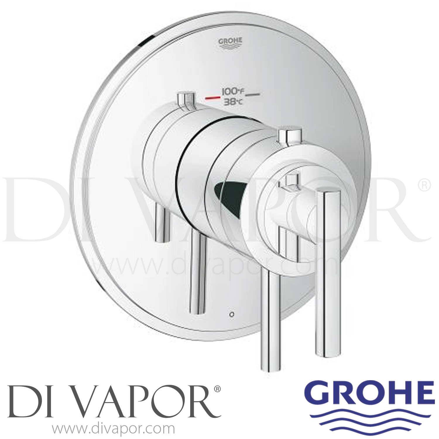 Grohe 19848000 Atrio Single Function Thermostatic Trim w/ Control Module Shower Spare Parts
