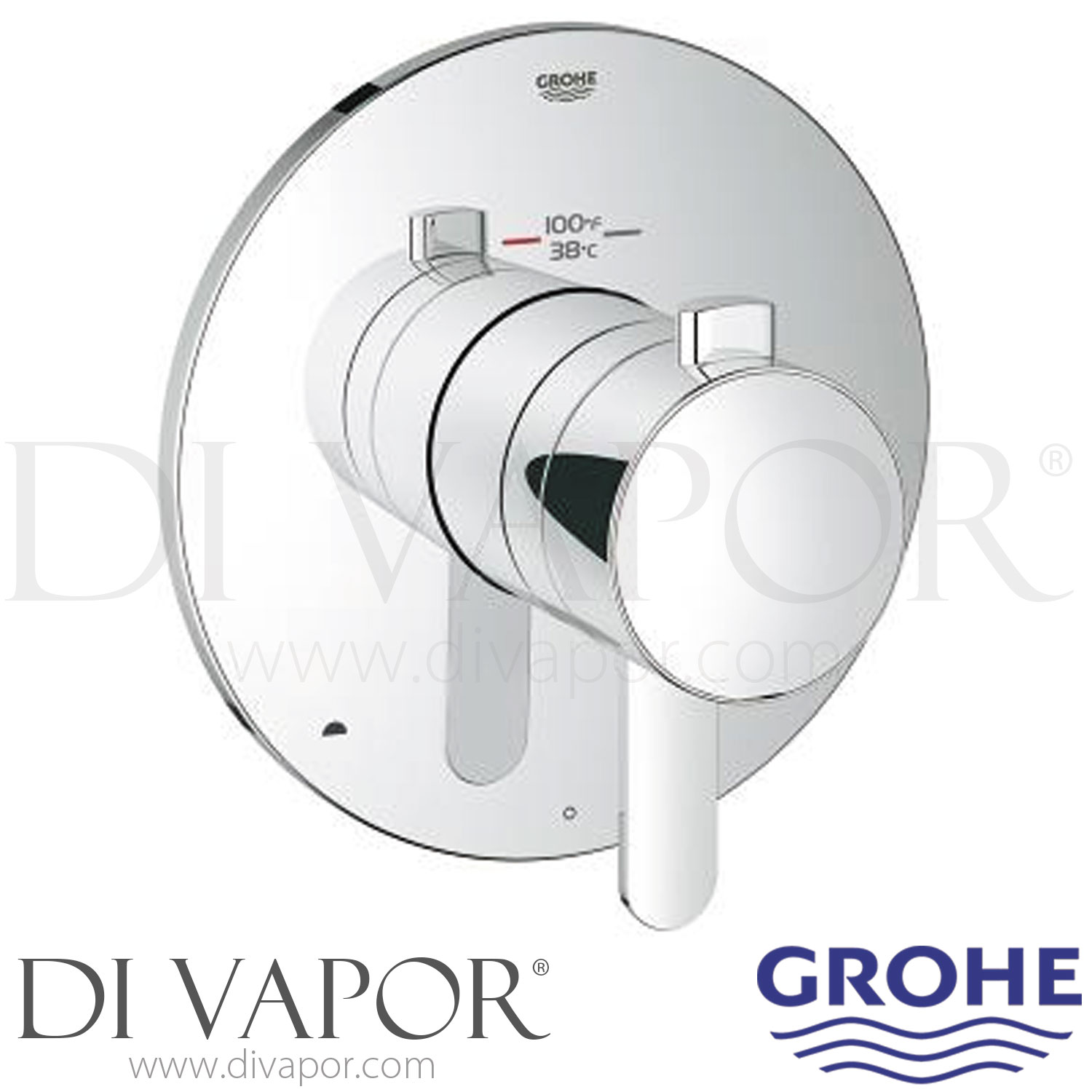 Grohe 19878000 Europlus Dual Function Thermostatic Trim with Control