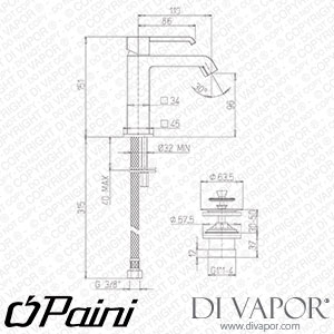 Paini 19CR211ESR Q Basin Mixer Tap with Pop-Up Waste Spare Parts