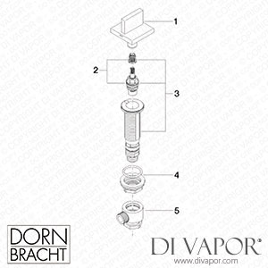 Dornbracht Mem Deck Valve Clockwise Closing Cold - Brushed Platinum 20 004 782-06 Spare Parts