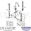 Grohe 20008003 GEN1 Mixer Spare Tech Diagram