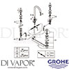 Grohe 20008003 Mixer Spare Tech Diagram