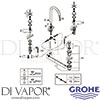 Grohe 20008AL3 GEN1 Mixer Spare Tech Diagram