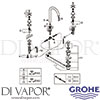 Grohe 20008AL3 Mixer Spare Tech Diagram