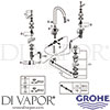 Grohe 20009003 Mixer Spare Tech Diagram