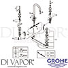 Grohe 20009DC3 Mixer Spare Tech Diagram