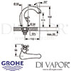 Grohe Sinfonia Chrome Pillar Tap Dimensions