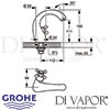 Grohe Sinfonia Chrome Gold Pillar Tap Dimensions