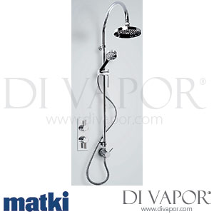 Matki 2011 Absolute Single Outlet Thermostatic Shower Mixer, Easy Clean Shower Rose + Slide Assembly Rail Spare Parts