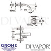 Grohe Ondus 3-Hole Basin Mixer S-Size Tap Dimensions