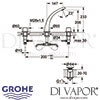 Grohe Ondus 3-Hole Basin Mixer S-Size Dimensions