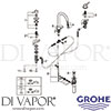 Grohe 20217ENA Mixer Spare Tech Diagram