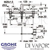 Grohe Europlus Three-Hole Basin Mixer S-Size Tap Dimensions