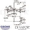 Grohe Quadra 3-Hole Basin Mixer M-Size Dimensions