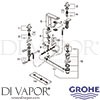 Grohe 20344000 Mixer Spare Tech Diagram