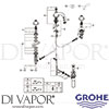 Grohe 20800ZBA Mixer Spare Tech Diagram