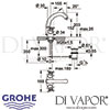 Grohe Sinfonia Chrome Gold Basin Mixer Tap Dimensions