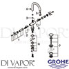 Grohe 21019003 Mixer Spare Tech Diagram