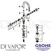 Grohe 21019DC3 Mixer Spare Tech Diagram