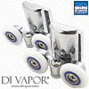 Pair of Bottom Shower Door Rollers Runners Wheel Cam - Zinc Alloy