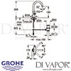 Grohe Atrio Basin Mixer L-Size Tap Dimensions
