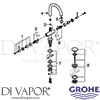 Grohe 21022AL3 Mixer Spare Tech Diagram