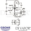 Grohe Atrio One-Hole Basin Mixer Dimensions