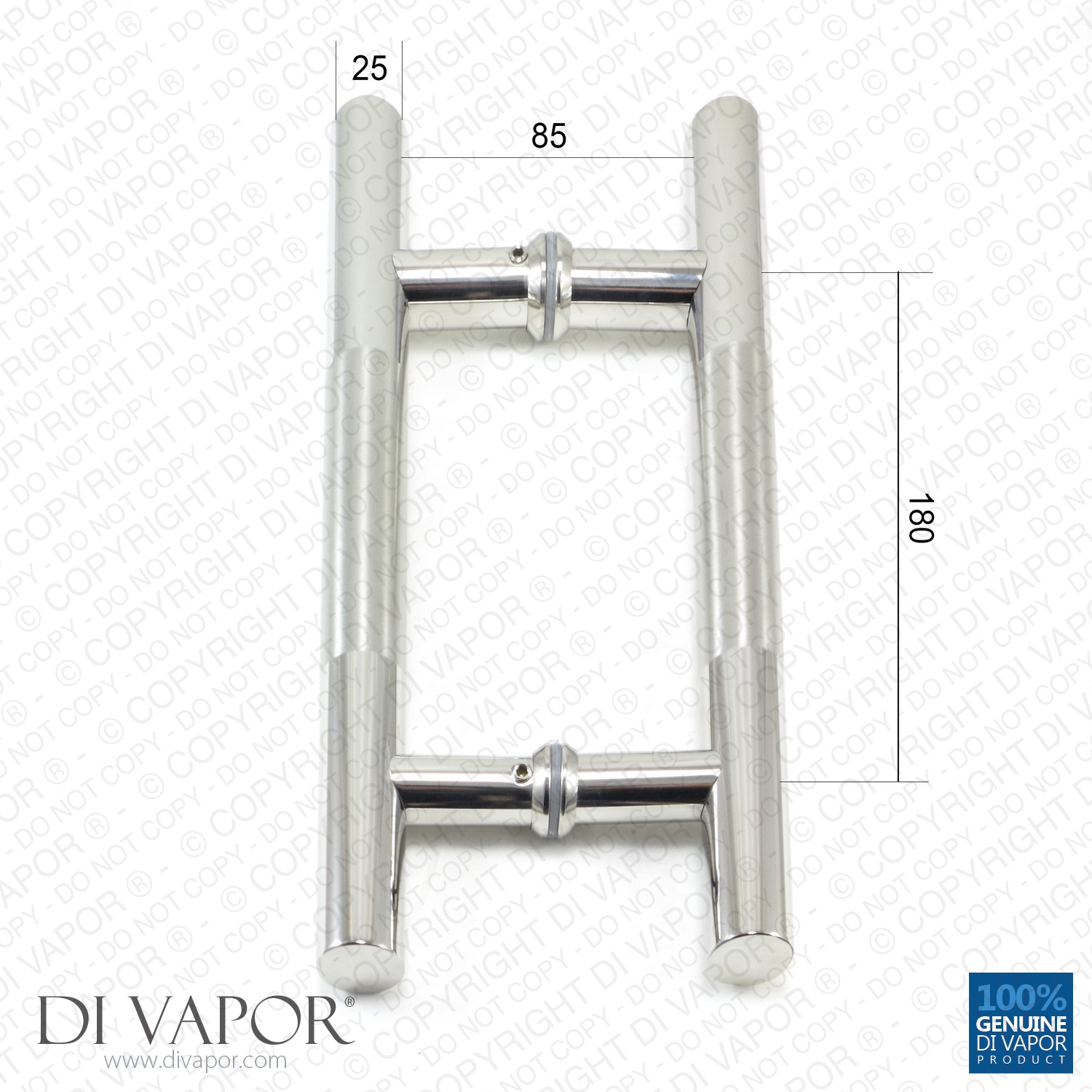 180mm Stainless Steel Shower Door Handles 18cm (7 Inches) Hole to