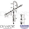 Grohe 21044AL3 Mixer Spare Tech Diagram
