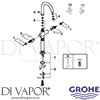 Grohe 2104600A Mixer Spare Tech Diagram