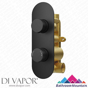 Bathroom Mountain 21049 Ballina Premium Matt Black Round Thermostatic Shower Valve - 1 Outlet Spare Parts
