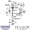 Grohe Sentosa Basin Mixer Tap Dimensions