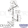 Grohe 21107IG0 Mixer Spare Diagram