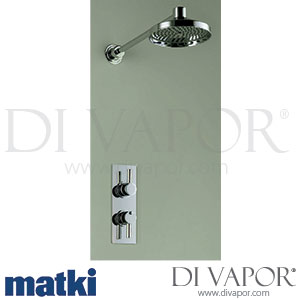 Matki 2111 Absolute Single Outlet Thermostatic Shower Mixer + Easy Clean Shower Rose Spare Parts