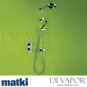 Matki 2115 Absolute Single Outlet Thermostatic Shower Mixer, Easy Clean Shower Rose + Slide Rail Kit Spare Parts