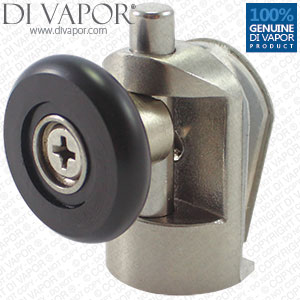 Spring Stainless Steel Black Swivel Shower Door Roller | 6mm to 8mm Glass | 25mm/26mm Wheel