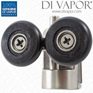 25mm/26mm Spring Stainless Steel Black Double Shower Door Roller | 6mm to 8mm Glass