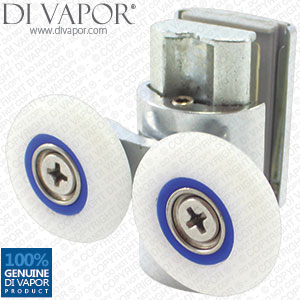 Bottom Double Wheel Metal Shower Door Runner | 6mm to 8mm Glass | 22mm/23mm/24mm/25mm/26mm