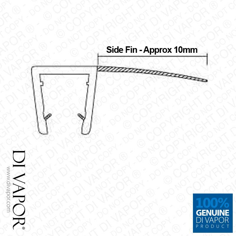 Shower Door Replacement Seal | 4-6mm/8mm/10mm Glass | 8.3mm Adjacent Fin | 85cm/200cm