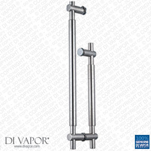 45cm Long Shower Door Handle Designer - Stainless Steel Arm - 150mm (15cm) Hole to Hole