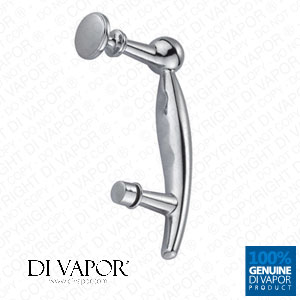 143mm Curved Metal Shower Door Handle | 14.3cm Hole to Hole