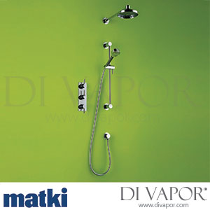 Matki 2215 Absolute Dual Outlet Thermostatic Shower Mixer, Easy Clean Shower Rose + Slide Rail Kit Spare Parts