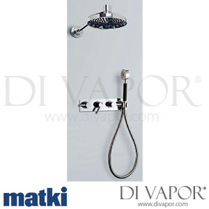 Matki 2217 Absolute Dual Outlet Thermostatic Shower Mixer, Easy Clean Shower Rose + Handset Spare Parts