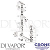 Grohe 23001000 Mixer Spare Tech Diagram