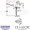 Grohe Eurodisc Cosmopolitan Single-Lever Basin Mixer S-Size Tap Dimensions