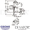 Grohe Veris Single-Lever Basin Mixer M-Size Dimensions