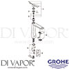 Grohe 23114000 Mixer Spare Tech Diagram